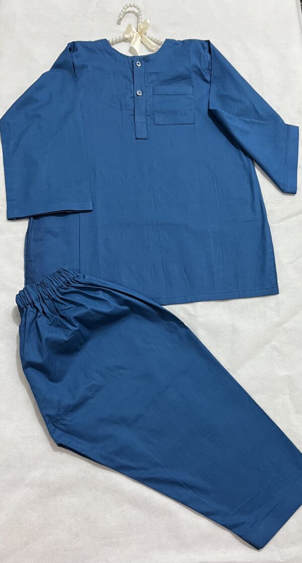 🧵 Premium Navy Blue Lawn Cotton Kurta – Age 2_3
