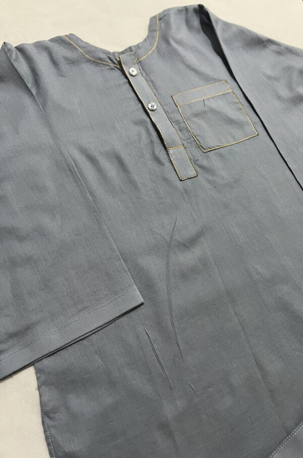 🩶 Soft Steel Grey Lawn Kurta Suit – Age 2–3 Years - Image 2