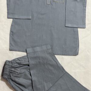 🩶 Soft Steel Grey Lawn Kurta Suit – Age 2–3 Years