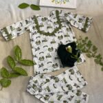 🌿 Olive Charm – Azadi Dress for Girls (3–4Y)