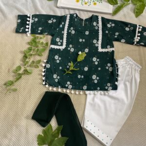 🌿 Azadi Special – 3-Piece Outfit for Baby Girls (2 & 3 Years)