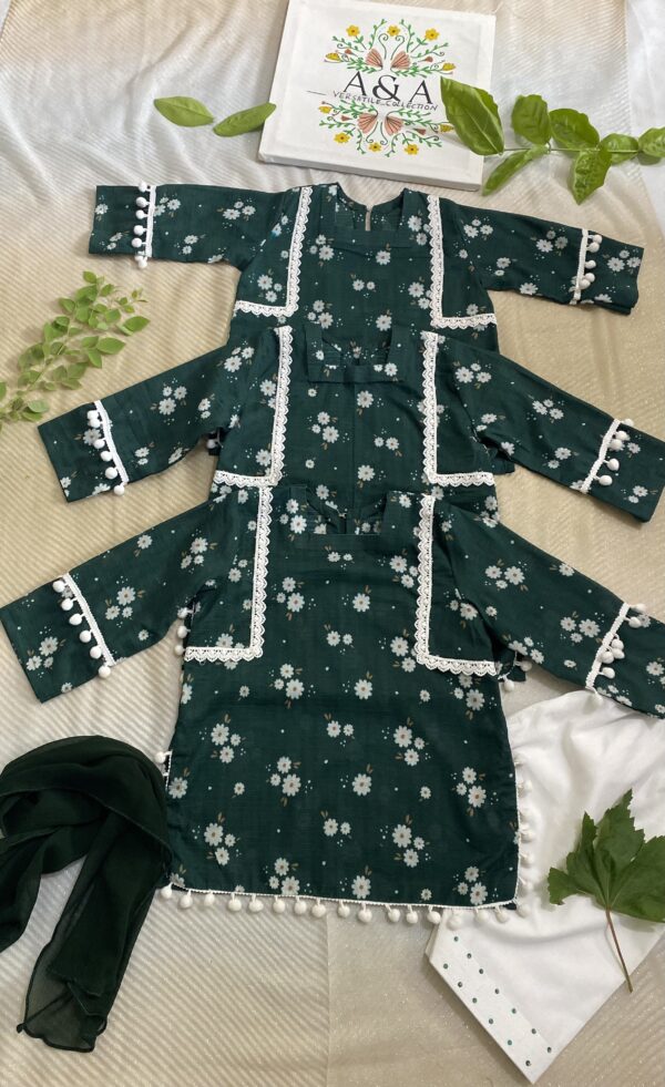 🌿 Azadi Special – 3-Piece Outfit for Baby Girls (2 & 3 Years) - Image 6