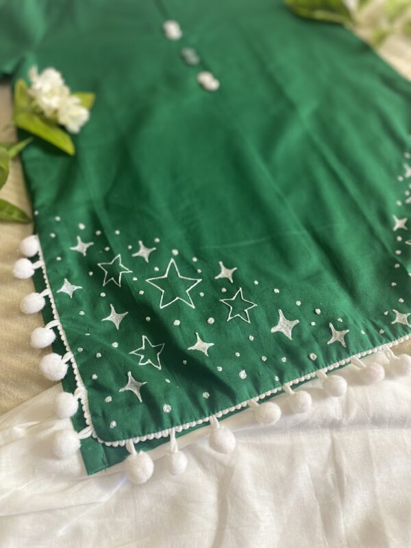 🌟🇵🇰 Hand-Painted Azadi Dress for Baby Girls | 3-Piece | Size 2 Years | Customisable - Image 2