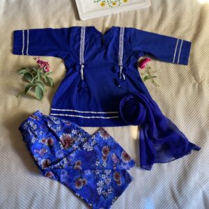 Blue Summer 3 Piece Lawn Collection – Kids Stitched Set
