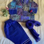 🌸 Blue Summer 3 Piece Lawn Suit – Kidswear with Artistic Prints 🌸