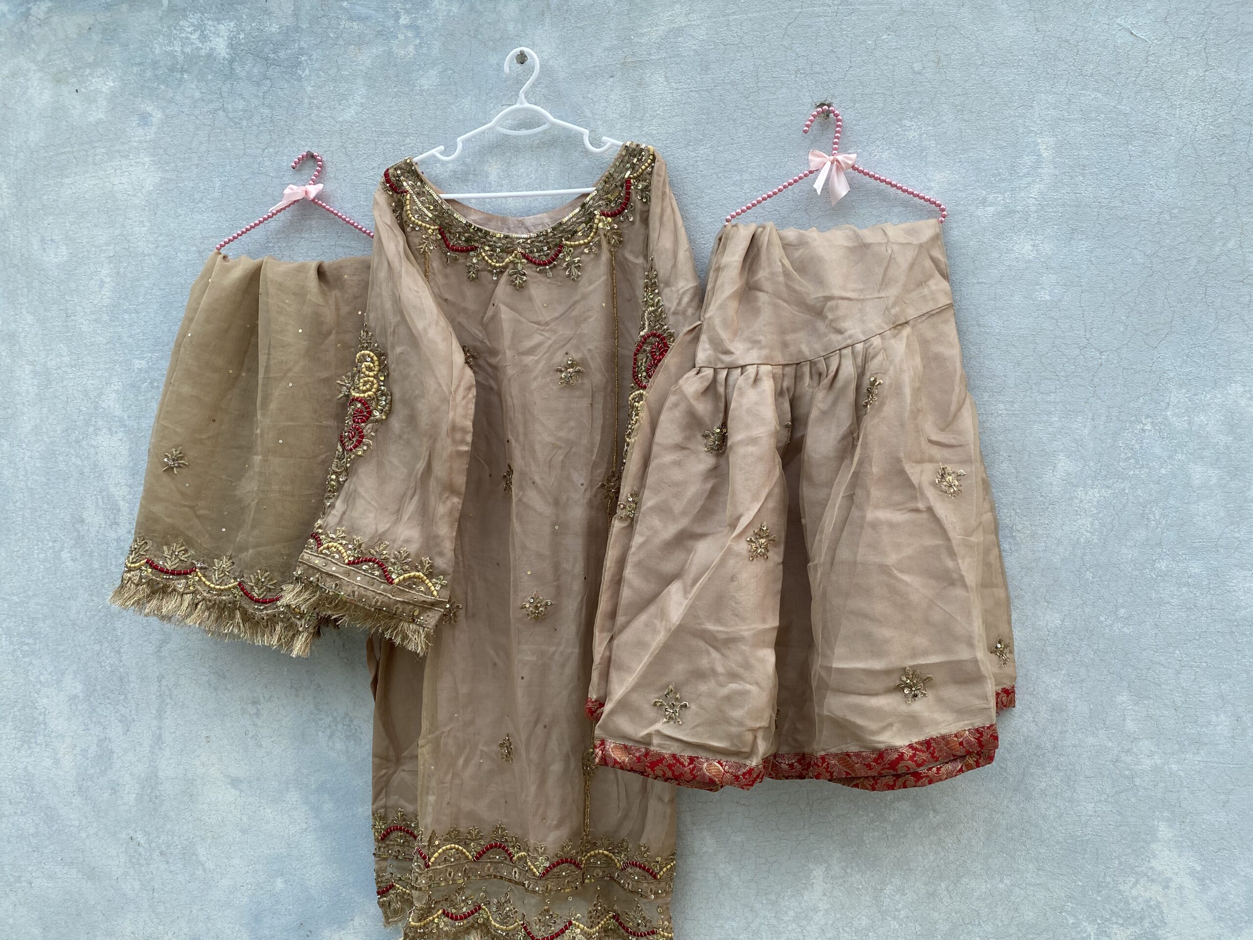 ✨ Preloved Organza Gharara Suit | Ada Work & Embroidery ✨