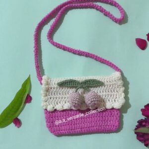 💖 Pink Crochet Bag with Cherry Design